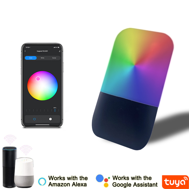 9W Tuya APP Contrôle Applique Led Lumière App Contrôle App Contrôle Lumière App Contrôlé Led Lumières Rainbow Bean Applique Murale Intelligente Applique