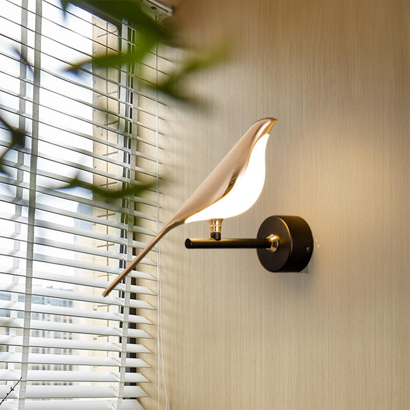Hotelwandleuchte IP20 Led Escalier Applique Murale 3W Intérieur Or Lumineux Puce Nachtlampje Applique Oiseau Nachttischlampe Unique Nuit