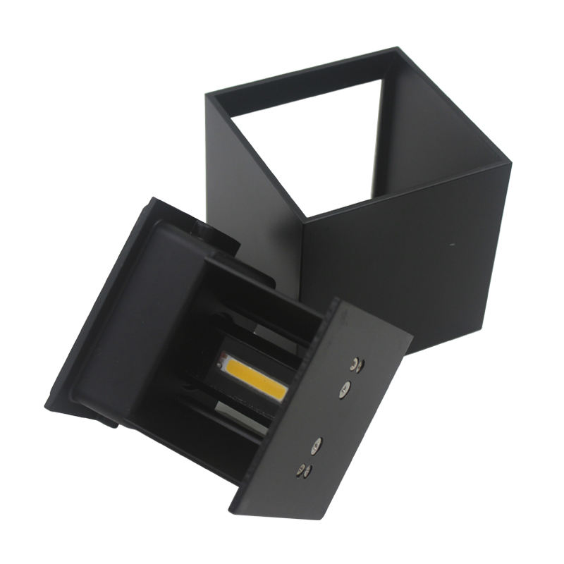 Style industriel 12W AC85-265V étanche IP65 faisceau réglable en aluminium extérieur LED Cube étanche applique murale populaire