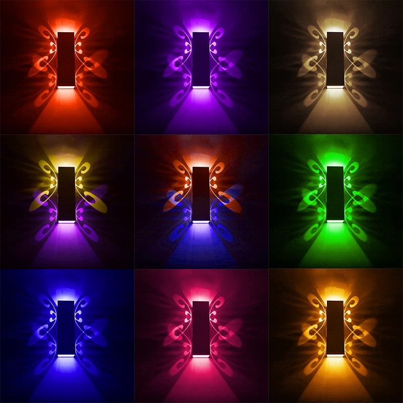 6W moderne mur LED lumière vers le bas éclairage Cube applique luminaire mural intérieur papillon éclairage décoration