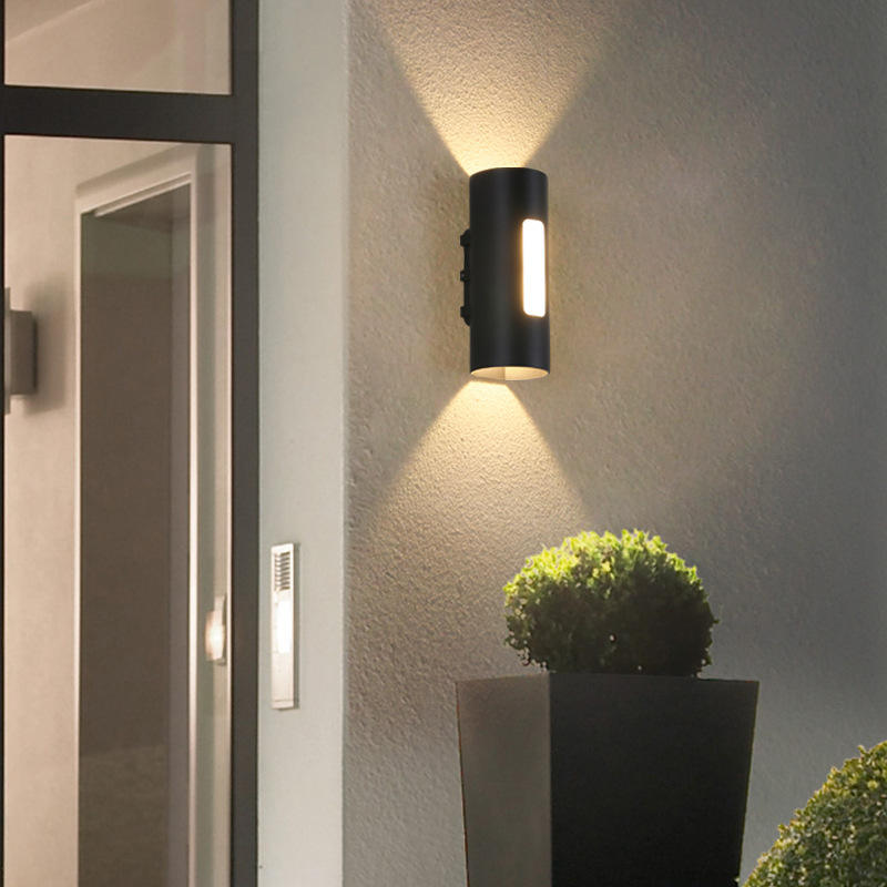 Noir Blanc Décoration Applique Murale Led Carré Rond Haut Et Bas Lumière Ip65 Étanche À Côté Led Cylindre Lumière Applique Murale