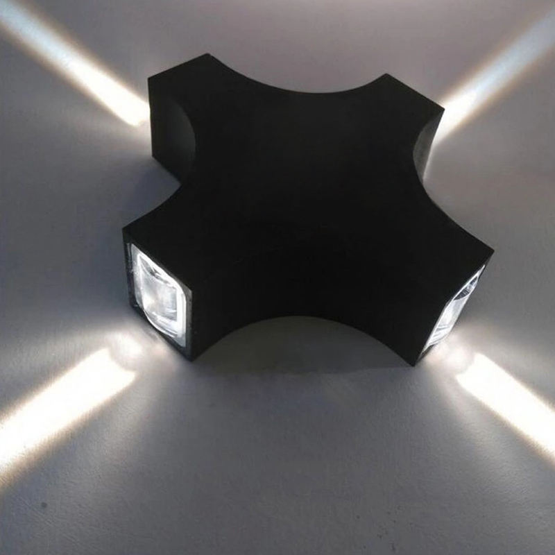 Applique murale extérieure étanche IP65 LED 12W Cross Star 4 éclairage latéral pour la décoration de jardin