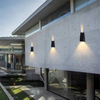 Haut et bas LED lumière solaire alimentée Charge extérieure étanche éclairage appliques jardin