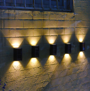 Veilleuse solaire extérieur jardin mur étanche lumière 2LED haut et bas éclairage extérieur décoratif jardin terrasse balcon