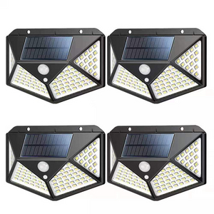 100 LED ip65 lumière solaire extérieure lampe solaire PIR capteur de mouvement applique murale étanche solaire alimenté lumière du soleil pour la décoration de jardin