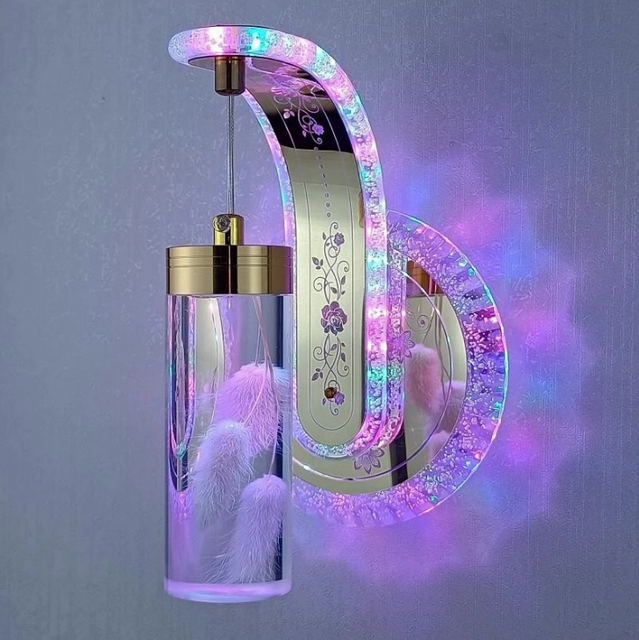 Nouveau chevet Led applique chambre hôtel Simple salle de bain lumières moderne créatif vraie fleur ambre led applique murale