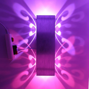 2023 nouveauté 6W Double papillon aluminium mur LED applique pour appliques murales intérieures beauté chambre fleur fond veilleuse