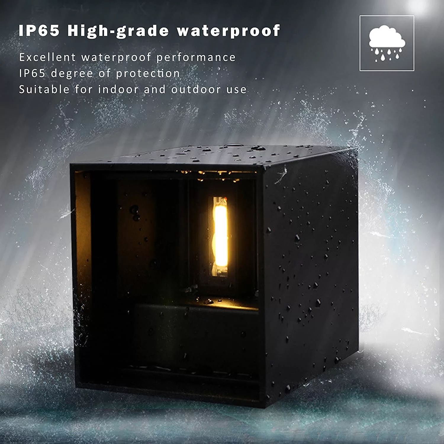 Style industriel 12W Étanche IP65 Faisceau Réglable En Aluminium Extérieur LED Cube Étanche Applique Murale