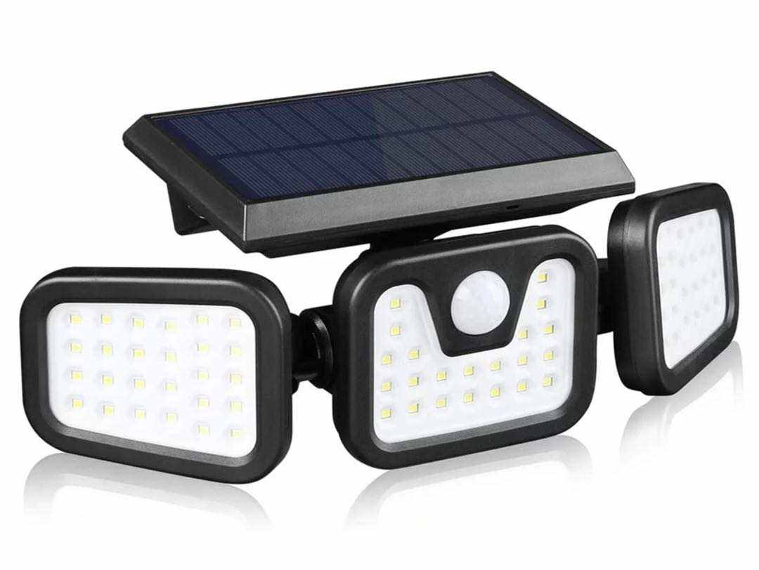 Hagood extérieur étanche 3 têtes applique murale trois têtes 83 COB capteur solaire LED alimenté lumières de sécurité