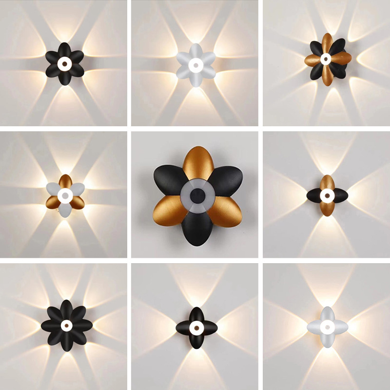 LED applique murale extérieure haut vers le bas décoration murale lumineuse projecteur Lotus Villa couloir balcon couloir fond applique murale