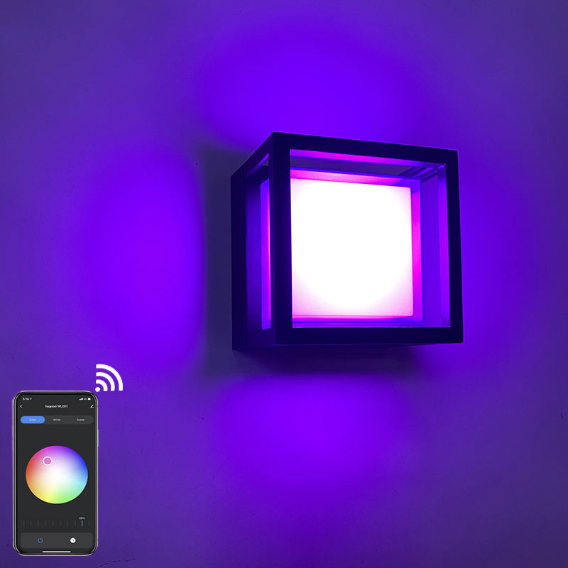Applique Hagood RGBW LED-Wandleuchte applique extérieure de haute qualité Wifi applique murale étanche à changement de couleur par lampe d'application intelligente