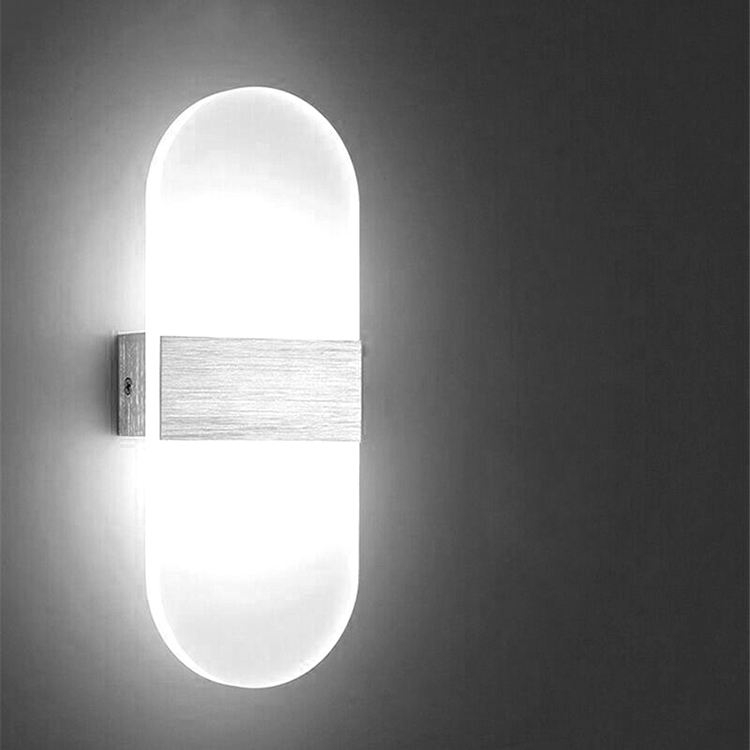 6W Led Light Sliver Acrylique Applique Murale Éclairage Acrylique Applique Rectangulaire Acrylique Tenture Murale Moderne Populaire Veilleuse Prix Usine 