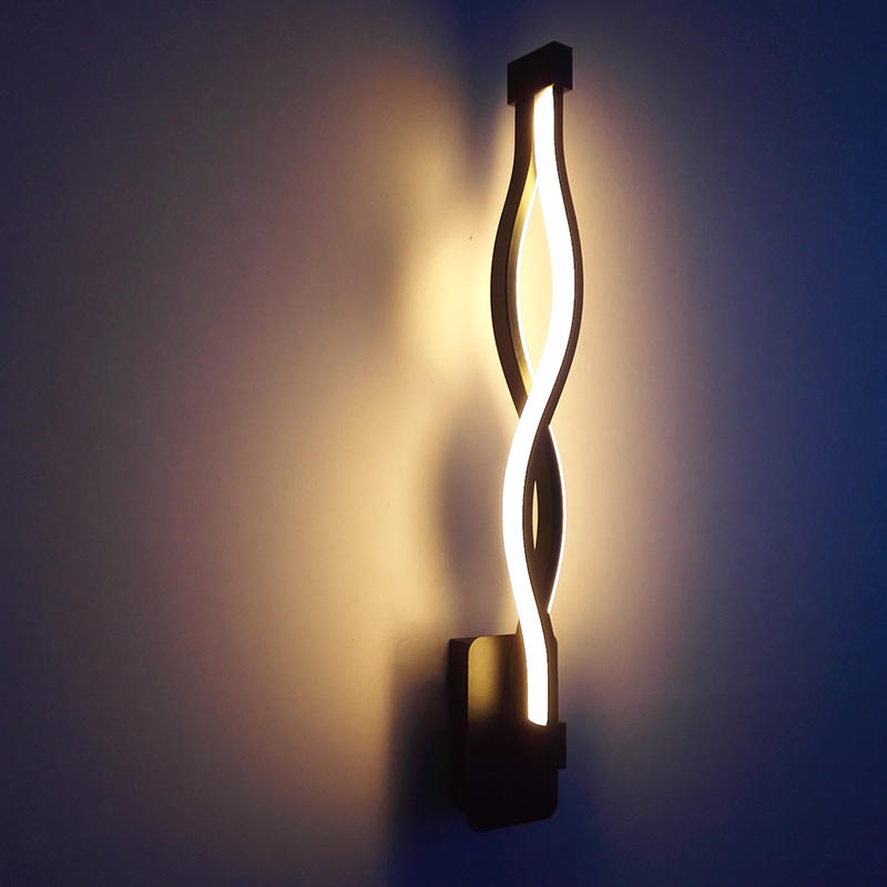 AC 85-265V décoration de maison moderne forme de vague en aluminium haut vers le bas mur LED lampe intérieure mur LED lumière vacances guirlande lumineuse