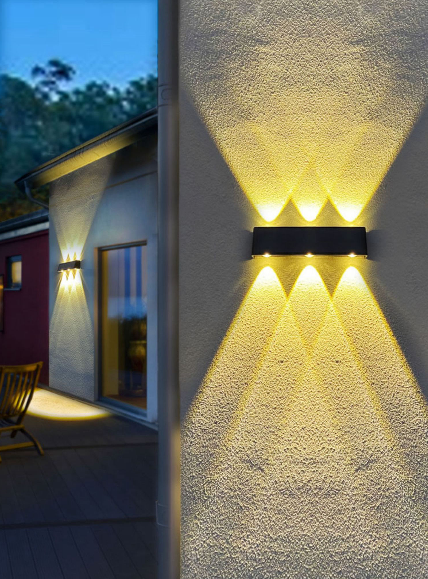 Nouveau extérieur étanche lumière solaire maison jardin villa mur extérieur projecteur super lumineux applique murale lumière décorative lavage mural