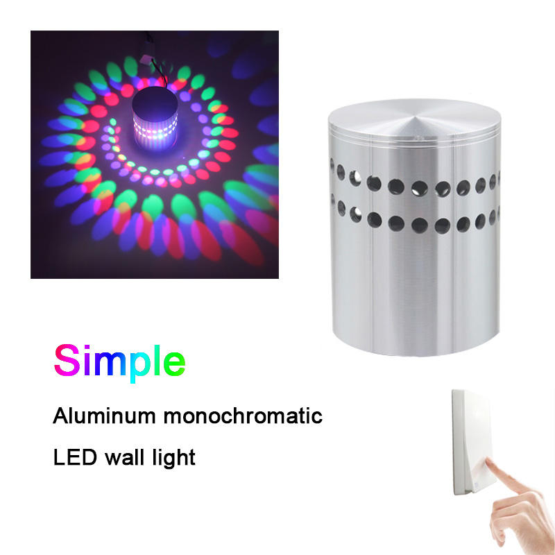 Lumière mixte de l'applique murale à trou en spirale avec prix d'usine et veilleuse intérieure moderne fantaisie RVB avec télécommande