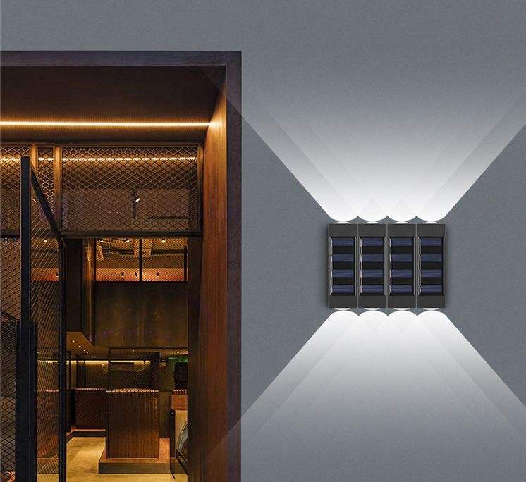 2023 LED applique murale solaire épissage lumineux applique murale IP65 étanche applique extérieure pour la décoration de jardin et de cour
