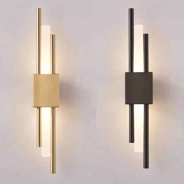 6W longue bande applique salon fond mur étude chambre lampe de chevet simple moderne nordique lumière luxe grille créative