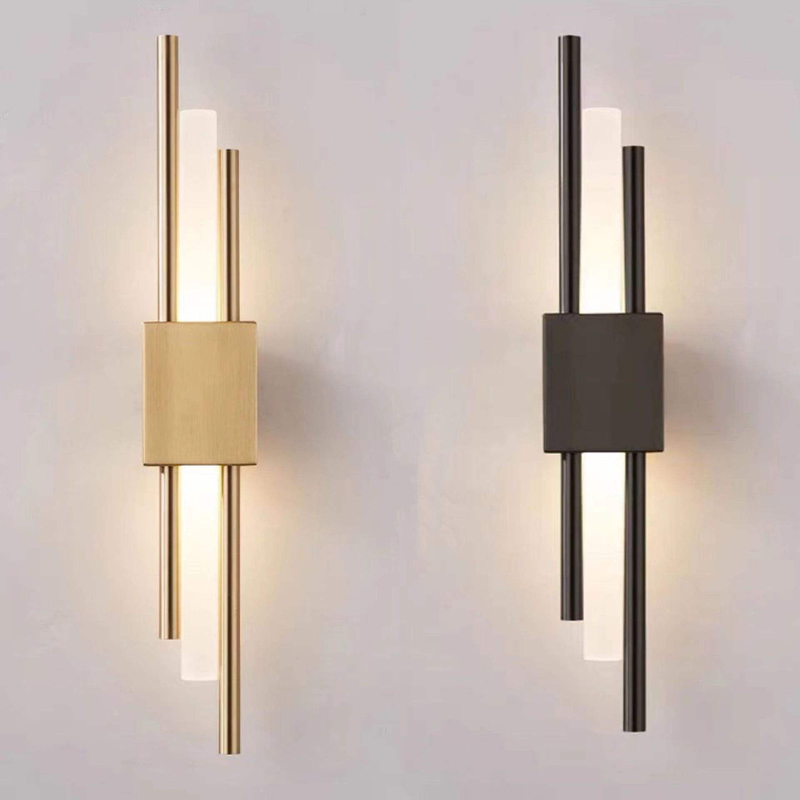 6W longue bande applique salon fond mur étude chambre lampe de chevet simple moderne nordique lumière luxe grille créative