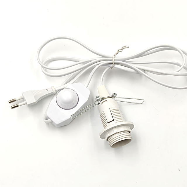 Prise EU Cordons d'alimentation vintage Interrupteur de ligne et douille E14 Prise de lumière Cordon torsadé Support de lampe Prise de sel de l'Himalaya 301 Dimmable