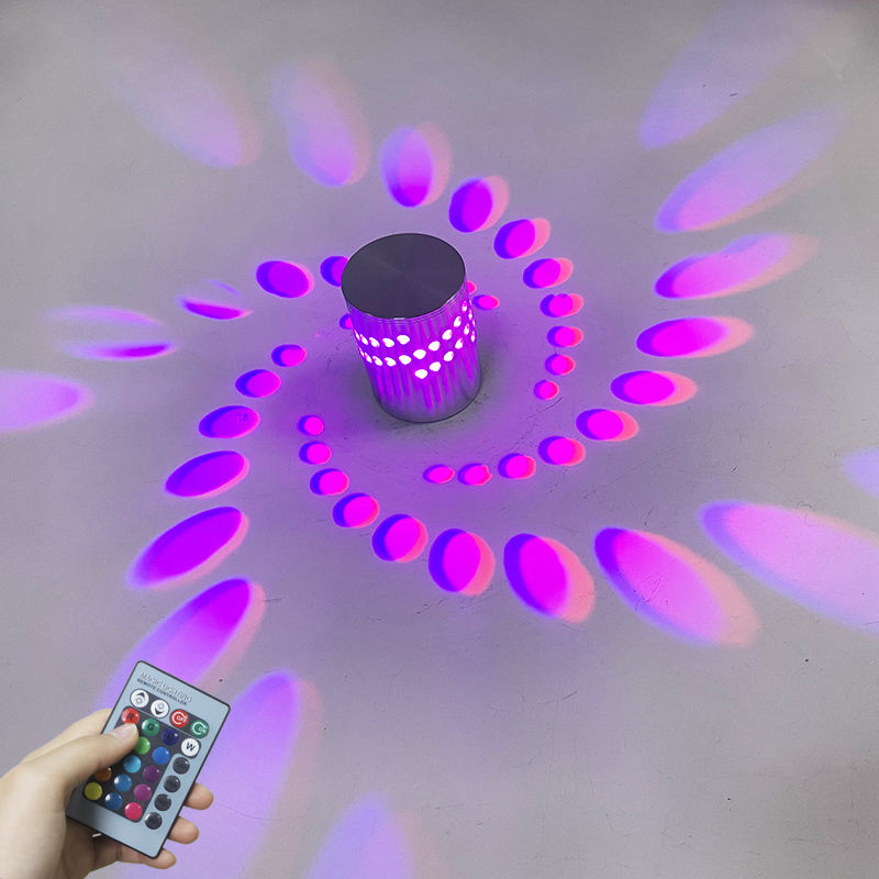 3W RGB fleur mur LED lampe murale à distance veilleuse spirale trou LED belle lampe murale décorative 