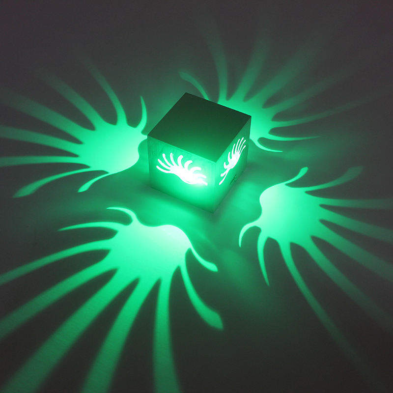 Applique murale RVB fantaisie en aluminium 3W pour décoration de galerie d'art lampe de balcon avant lumière de porche
