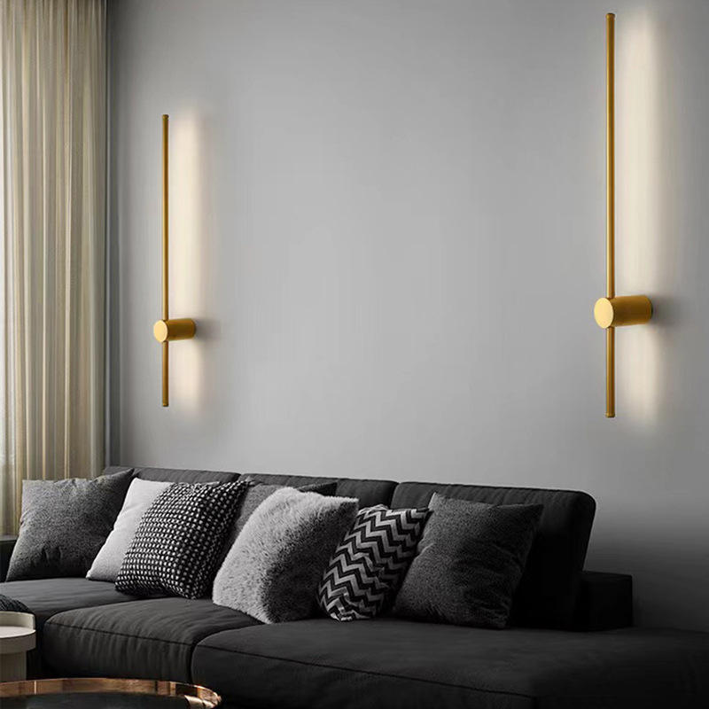 Nordic Slaapkamer Nachtkastje Wandlamp Creatiev Klok Lange Trap Gang Gangpad Woonkamer Achtergrond Wall Art Lampe Café Hôtel