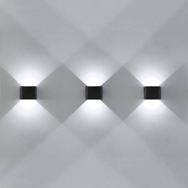 12W IP65 éclairage extérieur moderne applique intérieure étanche mur LED lampe salon lumière carré led applique murale