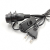 Prise de fil UE 303 interrupteur Rallonge cordon d'alimentation 303 interrupteur E14 double anneau câble vis base support de lampe LED suspension tête ampoule douille