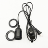 Noir argent E26 E27 Edison support d'ampoule Base à côté de la Base de lampe de Table de bureau avec interrupteur et fil