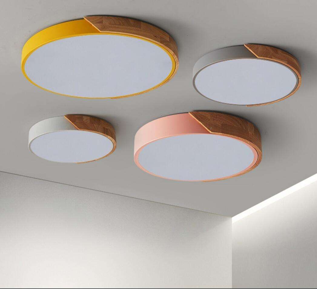 Éclairage à la maison de salon de chambre à coucher monté en surface moderne plafonnier noir rose rond, plafonnier à led, plafonnier à led