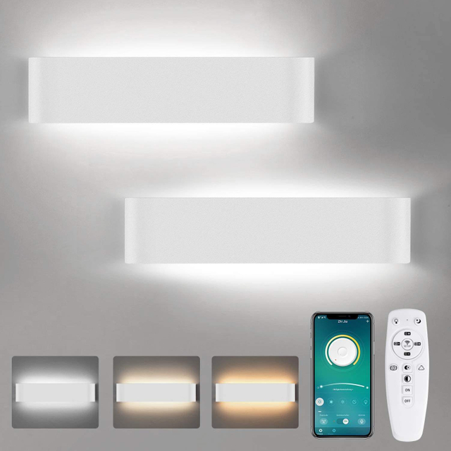 Lampe led intelligente haut et bas lumière 2.4G longue applique murale avec contrôleur applique murale intérieure applique murale LED trois températures de couleur