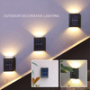 Vente chaude extérieure intelligente jardin décoratif suspendu lumière étanche haut et bas Led lumineux applique murale solaire