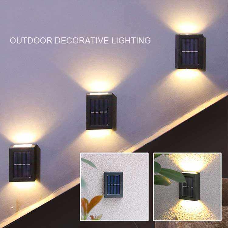 Vente chaude extérieure intelligente jardin décoratif suspendu lumière étanche haut et bas Led lumineux applique murale solaire