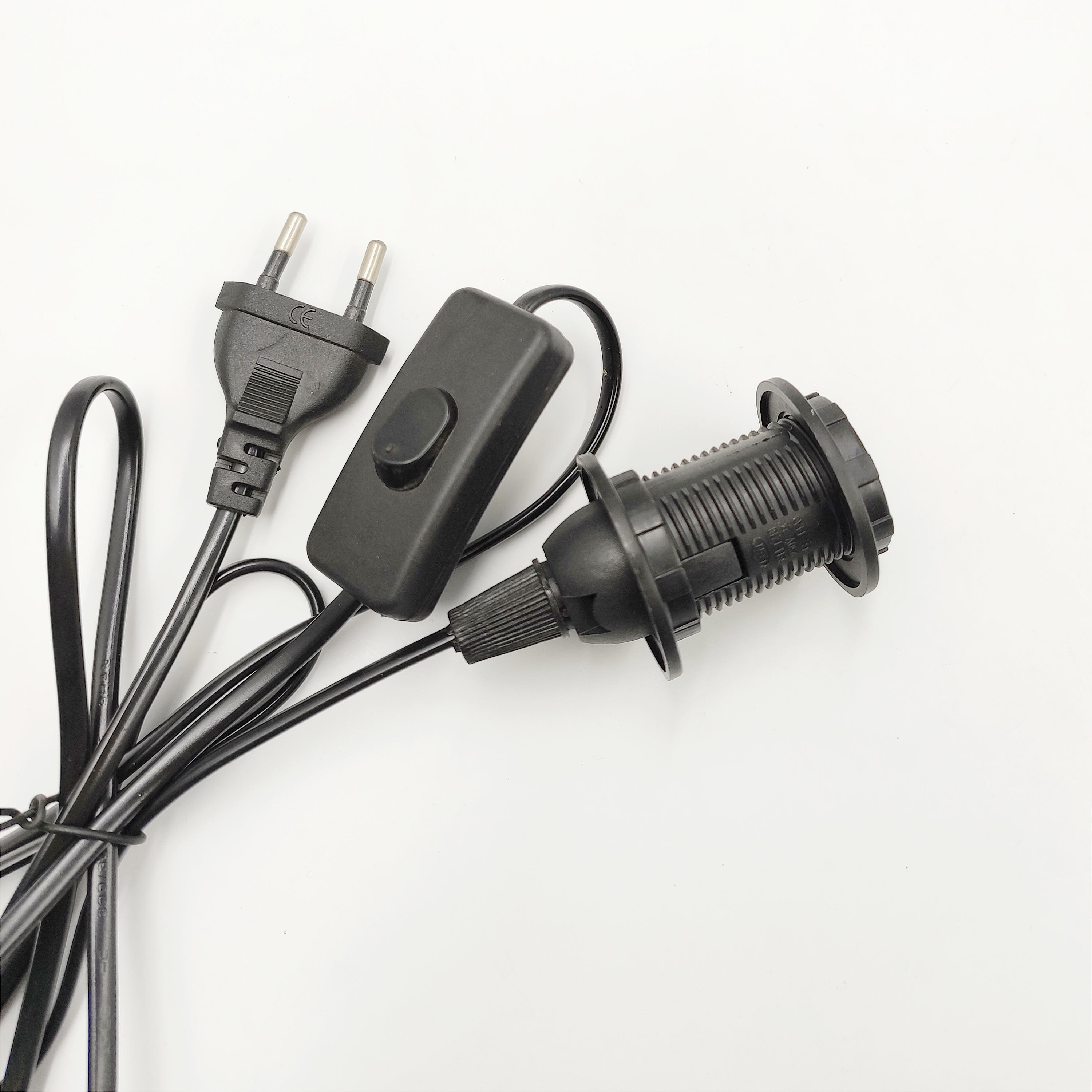 Douille CE porte-ampoule pied de lampe en plastique E14 anneau en plastique prise ronde 301 interrupteur gradateur 303 interrupteur prise de lampe au sel de l'himalaya