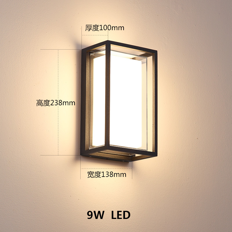 Acrylique moderne minimaliste LED applique murale étanche IP65 9W intérieur extérieur LED applique murale pour jardin éclairage de rue abstrait