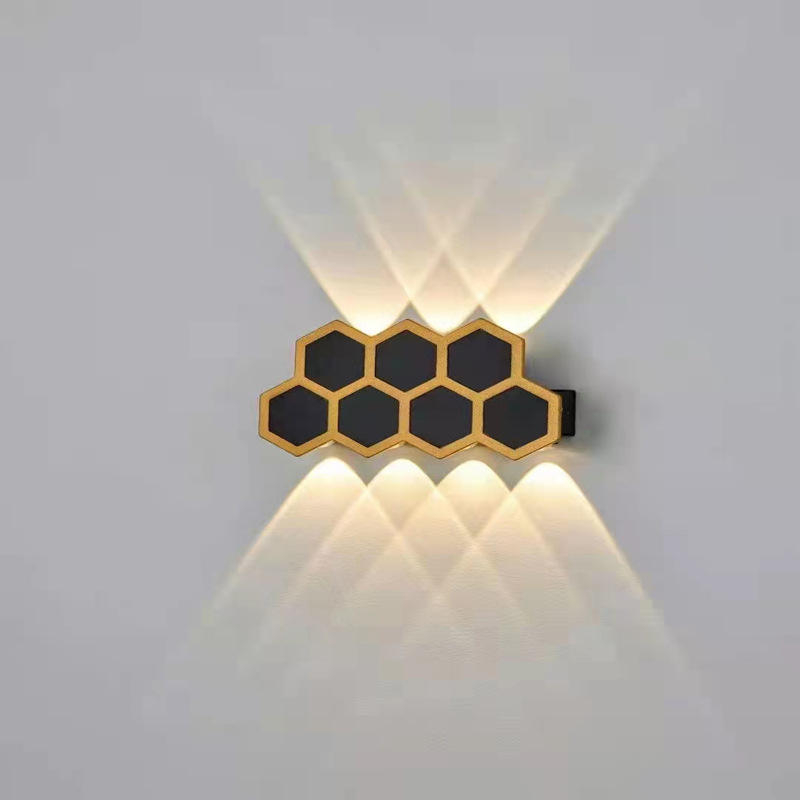 Lampes murales Led nid d'abeille or noir lumière haut et bas corps lumineux lampe éclairage Style bureau moderne Rohs Epistar Flux d'entrée