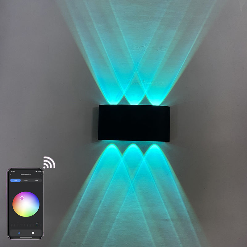 Applique murale intérieure APP télécommande Bluetooth-compatible Dimmable LED applique RGBW utilisé pour la décoration de vacances AC85-265V