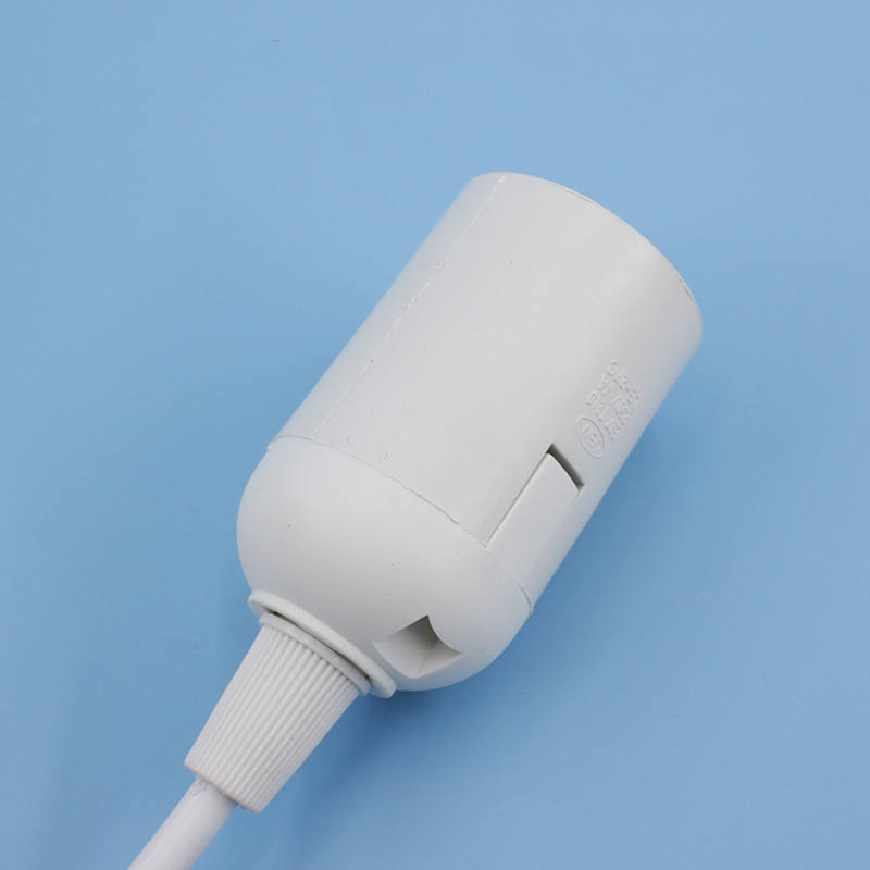 Support de lampe cordon E27 Base douille d'ampoule pendentif lumière tissu métal personnalisé PVC interrupteur Style câble prise plastique gradateur vis ZHE