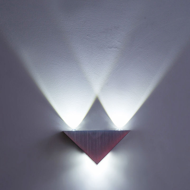 Triangle 3W ruban led applique murale pour éclairage intérieur AC85-265V luminaire en aluminium sans scintillement télécommande appliques murales