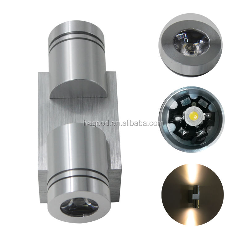2x1W AC85-265V Aluminium Moderne LED Appliques Murales Applique Miroir Lumière pour Décoration Murale Intérieure Ou Éclairage