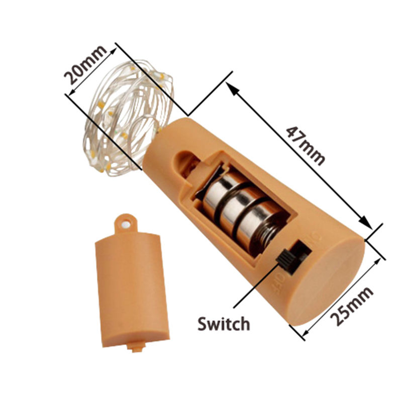 Nouveauté 2M 20leds LED cuivre fée veilleuse étanche guirlande lampe pour jardin noël fête de mariage décoration éclairage