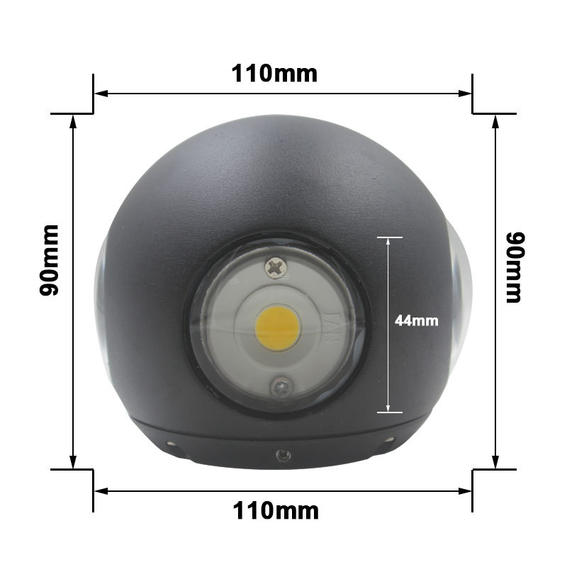 NOUVELLE Arrivée Boule Lumières Extérieure Vers Le Bas Lumière Multicolore Lumières Mur Externe Lampes Luminaire LED Wandlamp LED Mur Lampes
