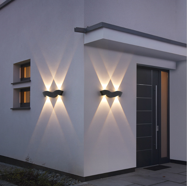 4W Hagood nouvelle applique murale barbe étanche IP65 éclairage extérieur haut et bas applique murale LED moderne