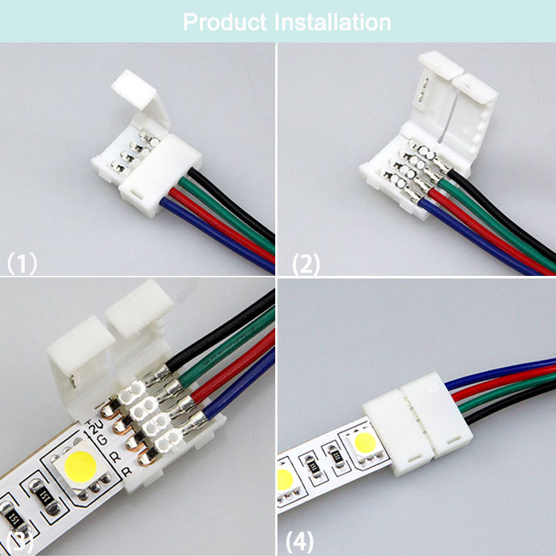 Connecteur de bande LED 2pin 8mm avec connexion sans fil pas besoin de connecteur de soudure/soudage pour bande LED 3528/5050