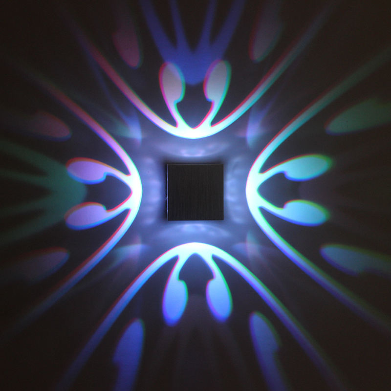 Lampe à led RVB de haute qualité Applique murale papillon à quatre côtés et veilleuse d'intérieur avec prix d'usine.