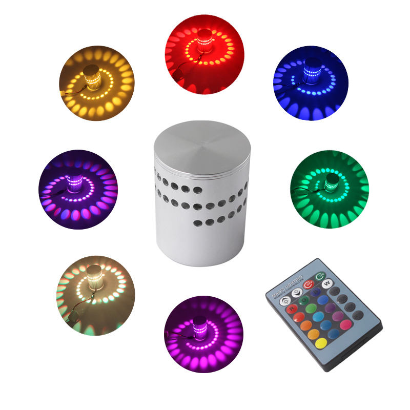 2023 pas cher prix nuit lumière spirale trou RGB LED mur led lumières décoratives
