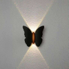 6W Papillon Forme Applique Murale Noir + Or Haut Et Bas Lumineux Lumière Extérieure Cour Jardin Salon Allée Escalier Fond Étanche Led Applique Murale