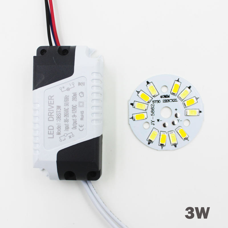 3W 5W 7W 9W 12W 18W SMD5730 panneau de couleur combiné blanc chaud/froid + alimentation de pilote de LED de contrôle segmenté pour downlight