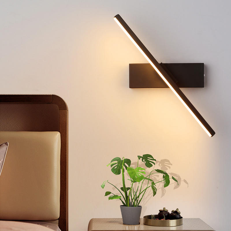 Applique murale de chevet Angle réglable rotatif éclairage LED intérieur applique murale à bande Simple en aluminium