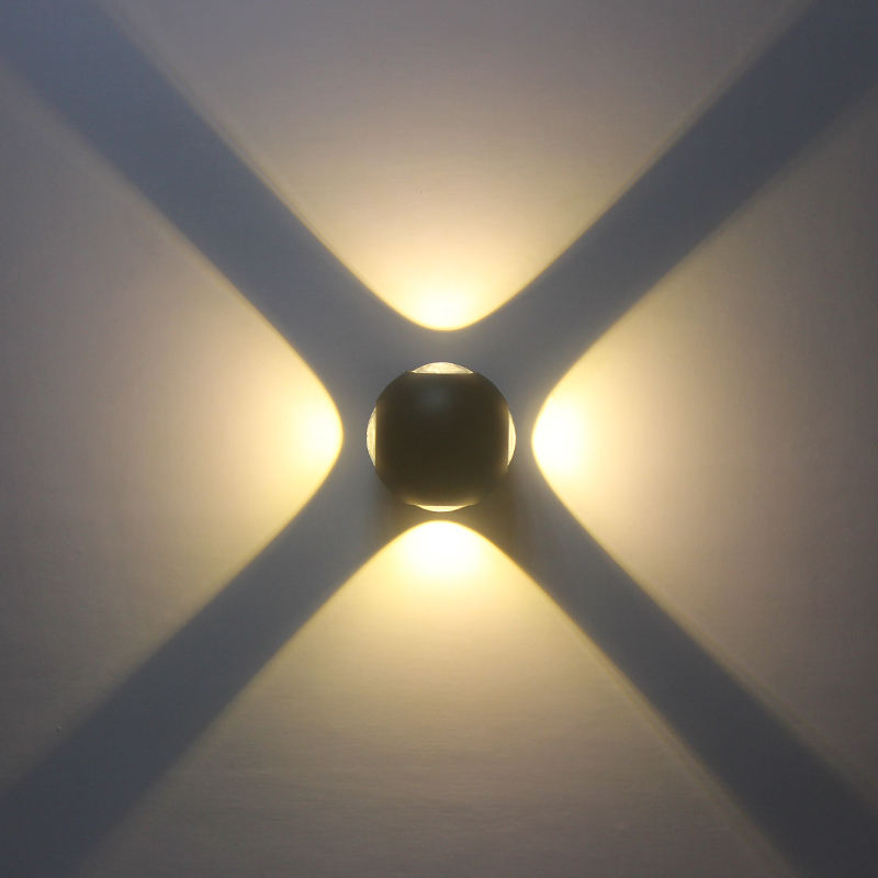 Nouvel article blanc étanche 12W extérieur rond led applique murale avec source d'éclairage à 4 côtés artisanat bureaux de réception Decora lampe ronde